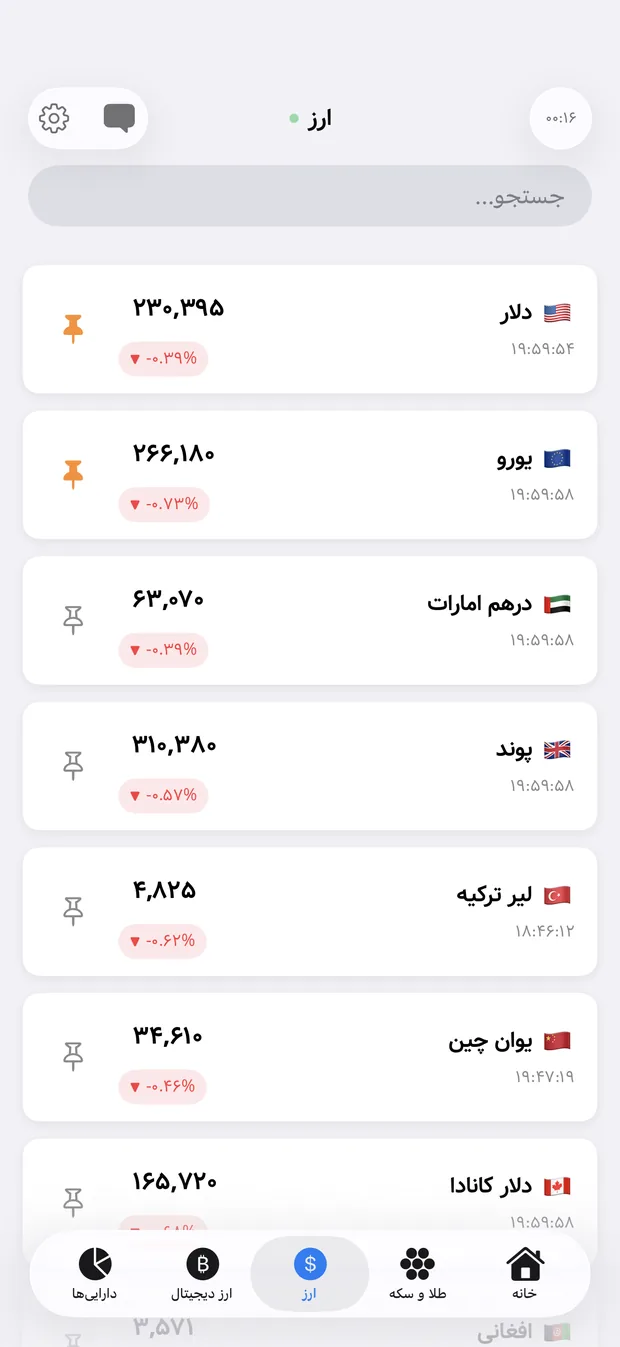 The currency tab listing the dollar, euro, dirham, pound and lira with their latest rates.